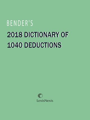 cover image of Bender's Dictionary of 1040 Deductions